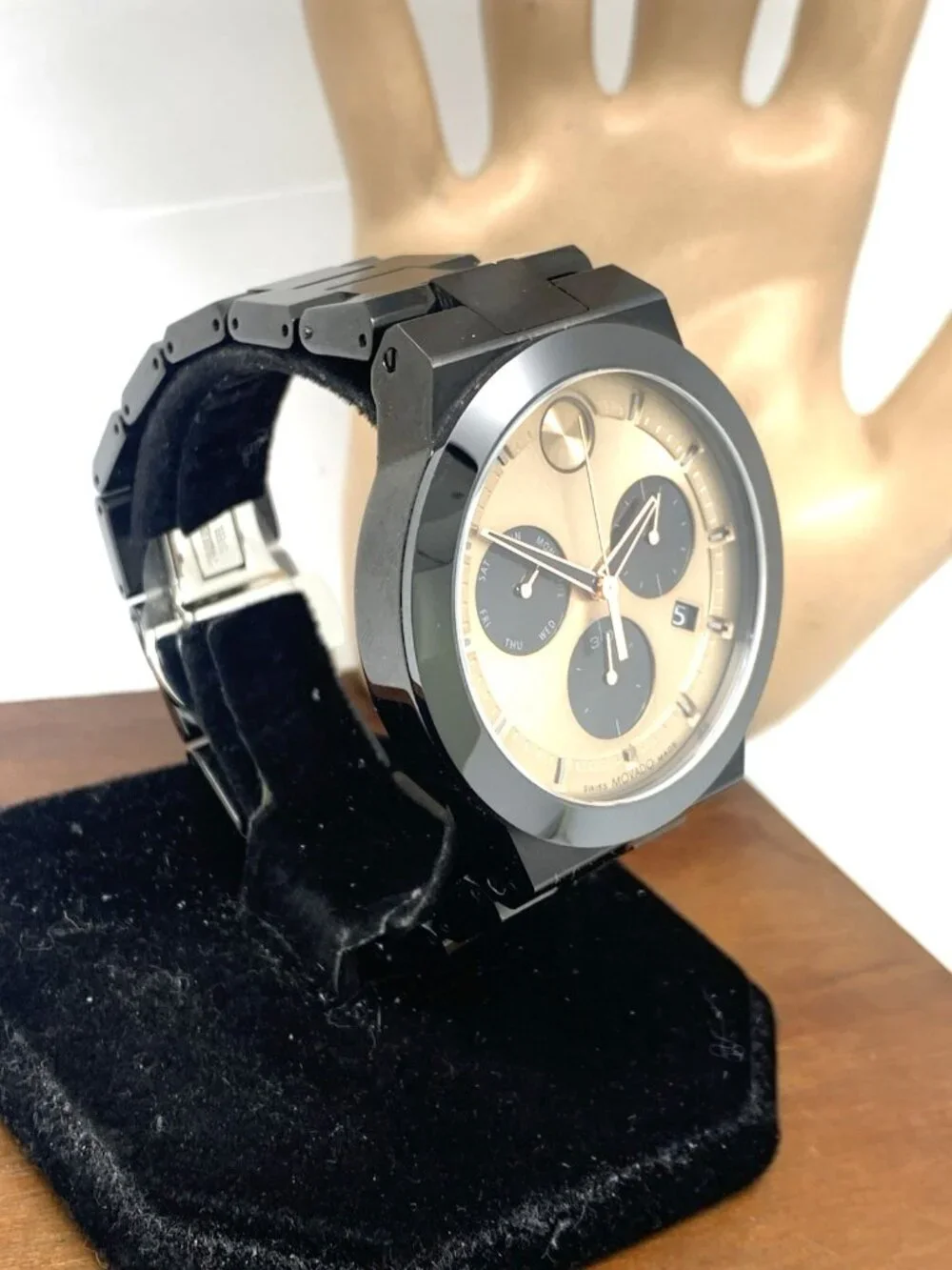 Movado Men's Watch 3600897 Bold Swiss Quartz Chronograph Black Steel 44.5mm